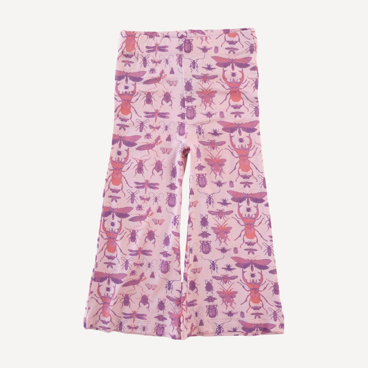 flare leg pant | pink insects | modal