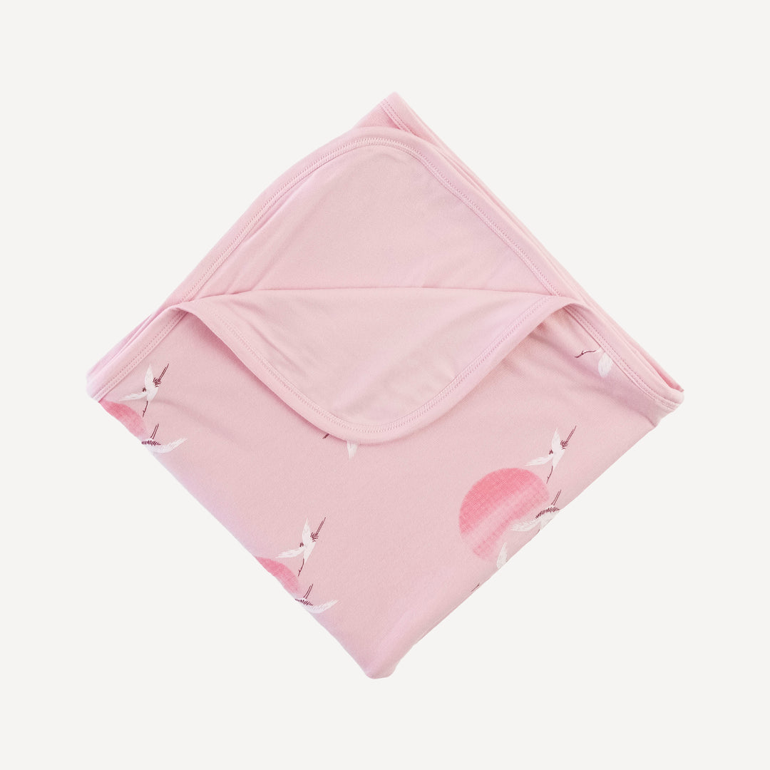double layer blanket | pink crane | modal