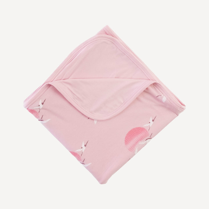 double layer blanket | pink crane | modal