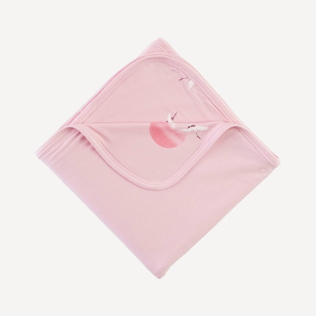 double layer blanket | pink crane | modal