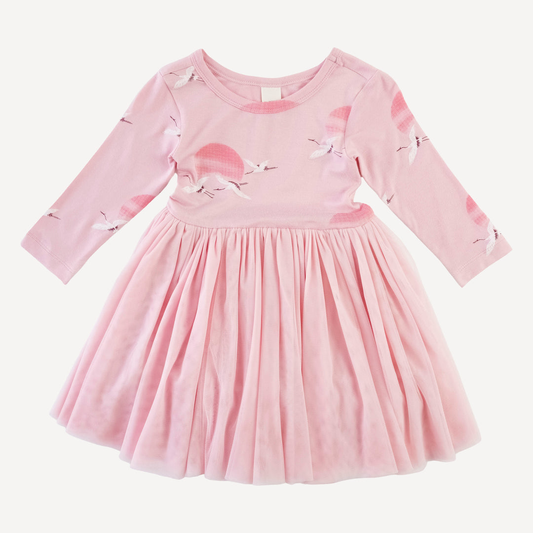 long sleeve ballerina tulle dress | pink crane | modal