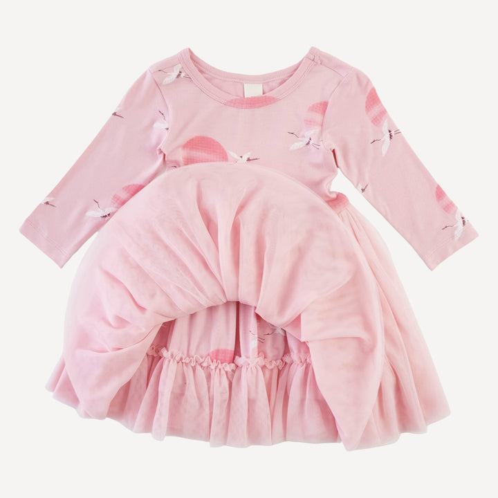long sleeve ballerina tulle dress | pink crane | modal