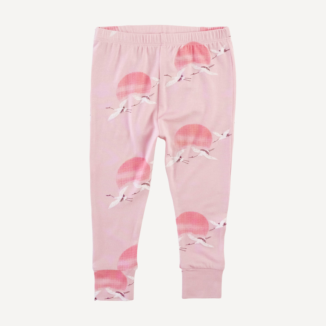long sleeve crew neck pj set | pink crane | modal