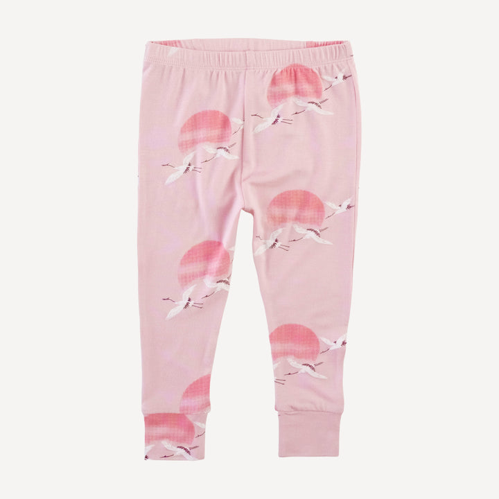 long sleeve crew neck pj set | pink crane | modal