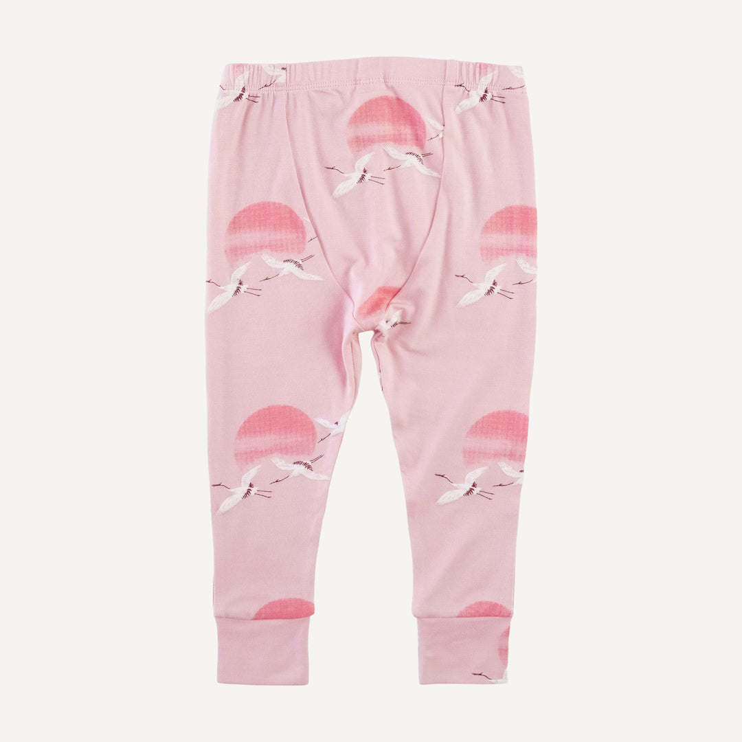 long sleeve crew neck pj set | pink crane | modal