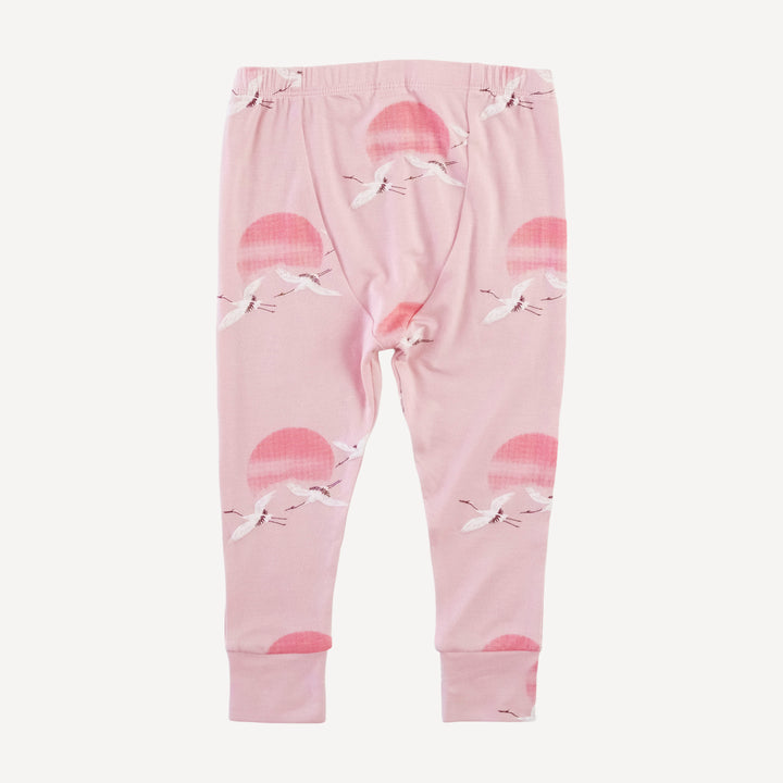 long sleeve crew neck pj set | pink crane | modal