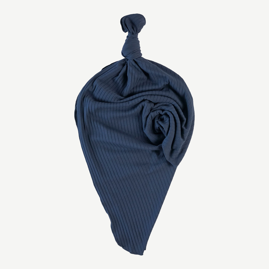single layer blanket | indigo blue | classic rib