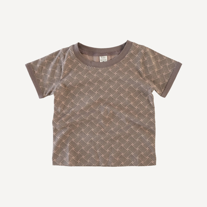 short sleeve ringer tee | basketweave | organic cotton jersey