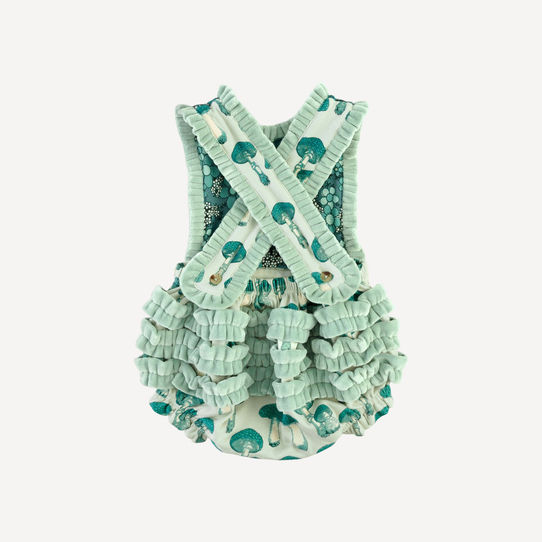 the ruffle gretel bubble | aqua fungi | organic cotton interlock