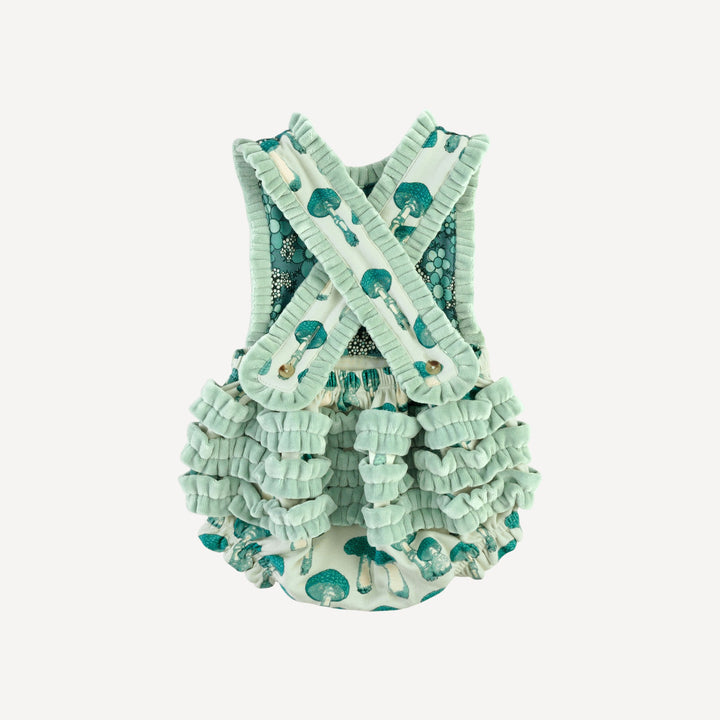 the ruffle gretel bubble | aqua fungi | organic cotton interlock