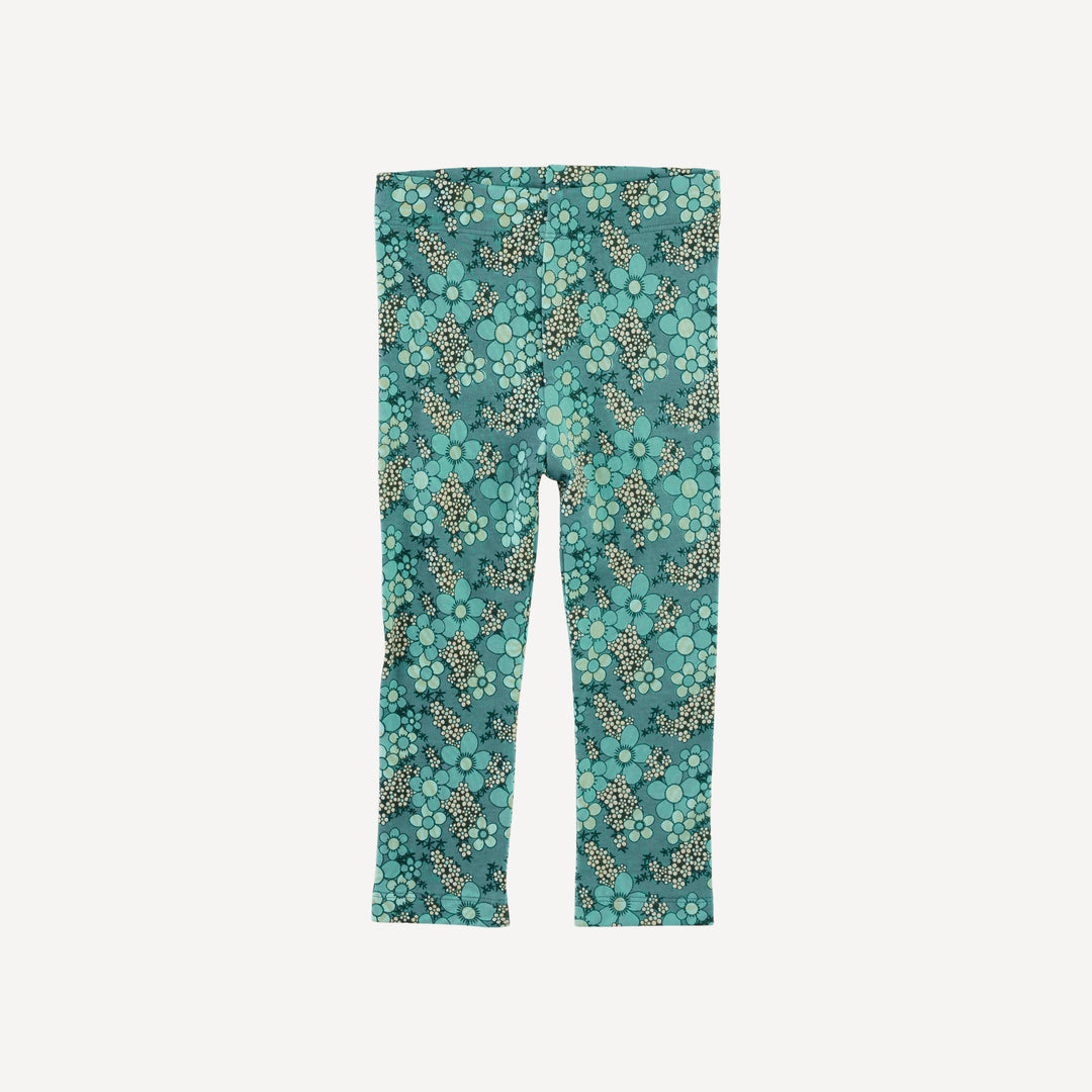classic skinny legging | aqua granny floral | organic cotton interlock