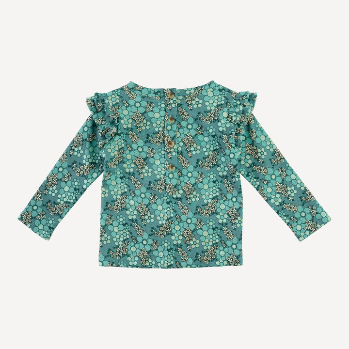 zola shirt | aqua granny floral | organic cotton interlock
