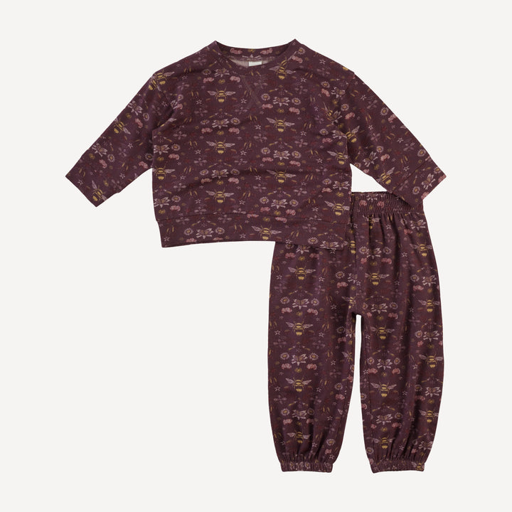 long sleeve relaxed jogger set | mahogany bee | modal