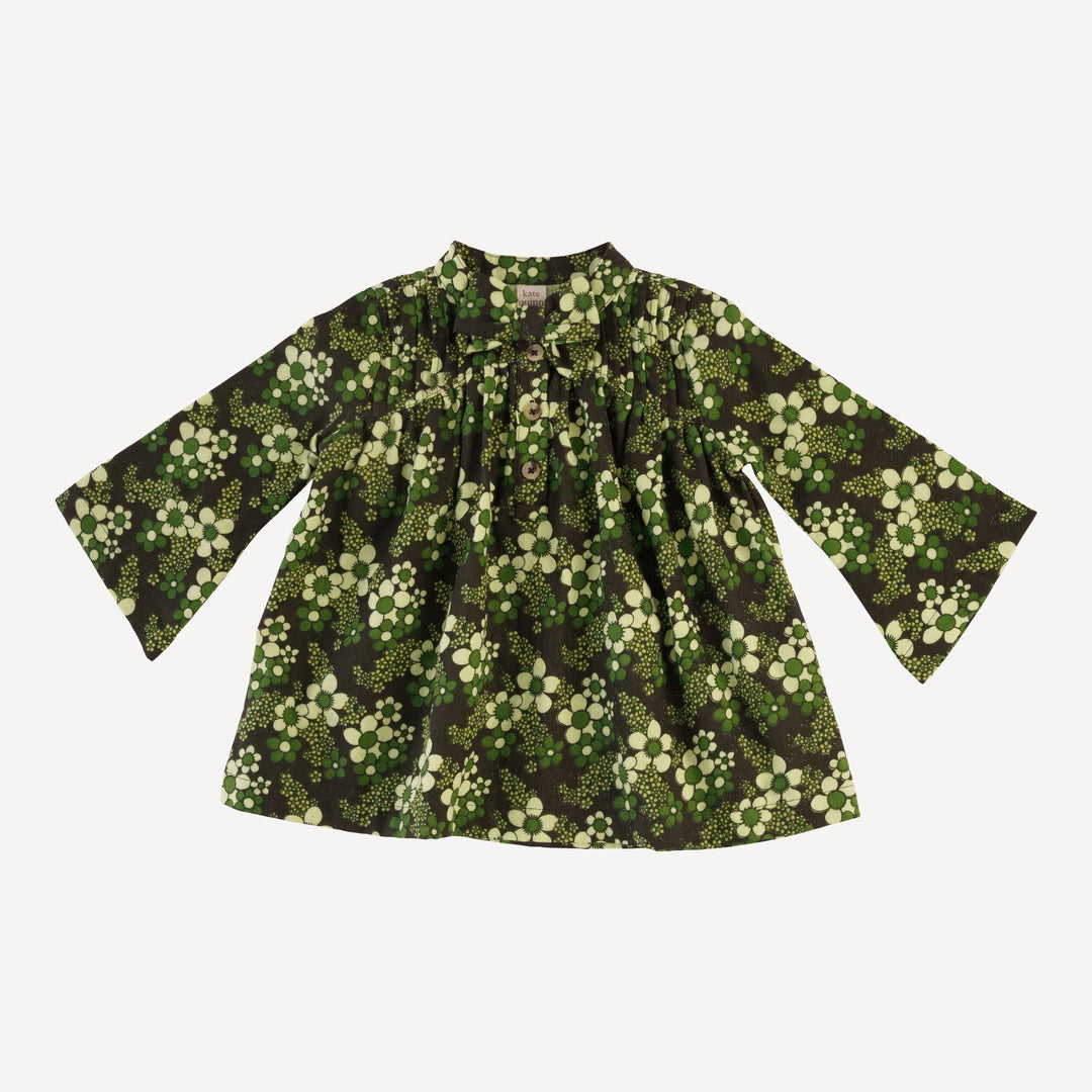 long bell sleeve library top + legging set | green granny floral | organic cotton gauze