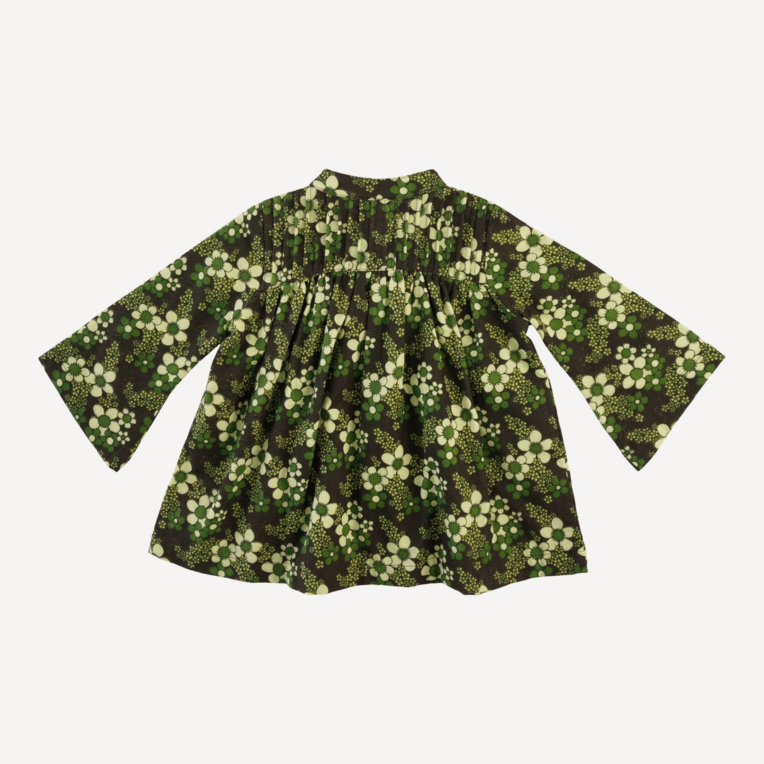 long bell sleeve library top + legging set | green granny floral | organic cotton gauze