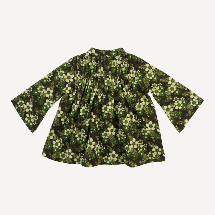 long bell sleeve library top + legging set | green granny floral | organic cotton gauze