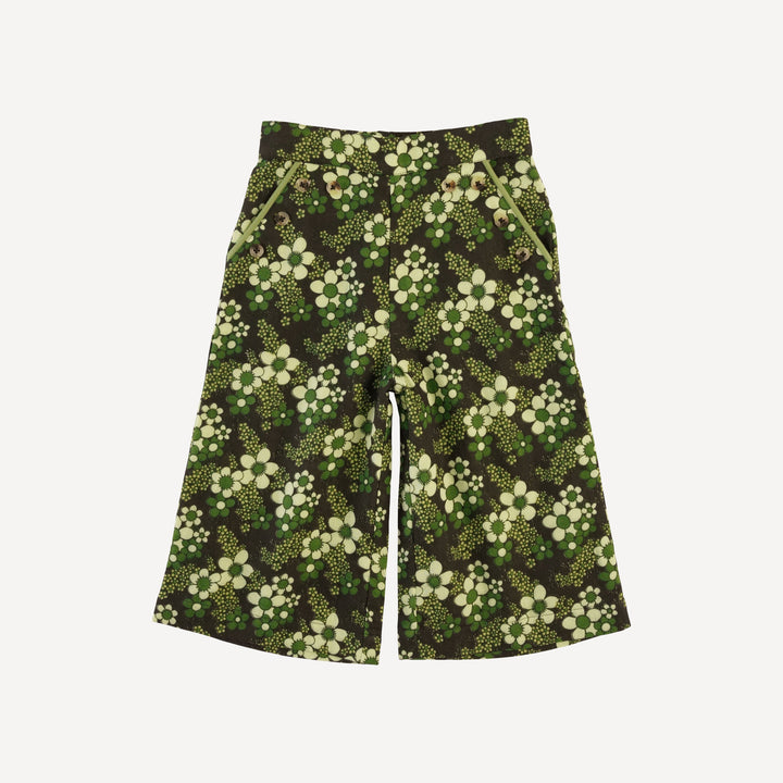 piped sailor pant | green granny floral | organic cotton gauze