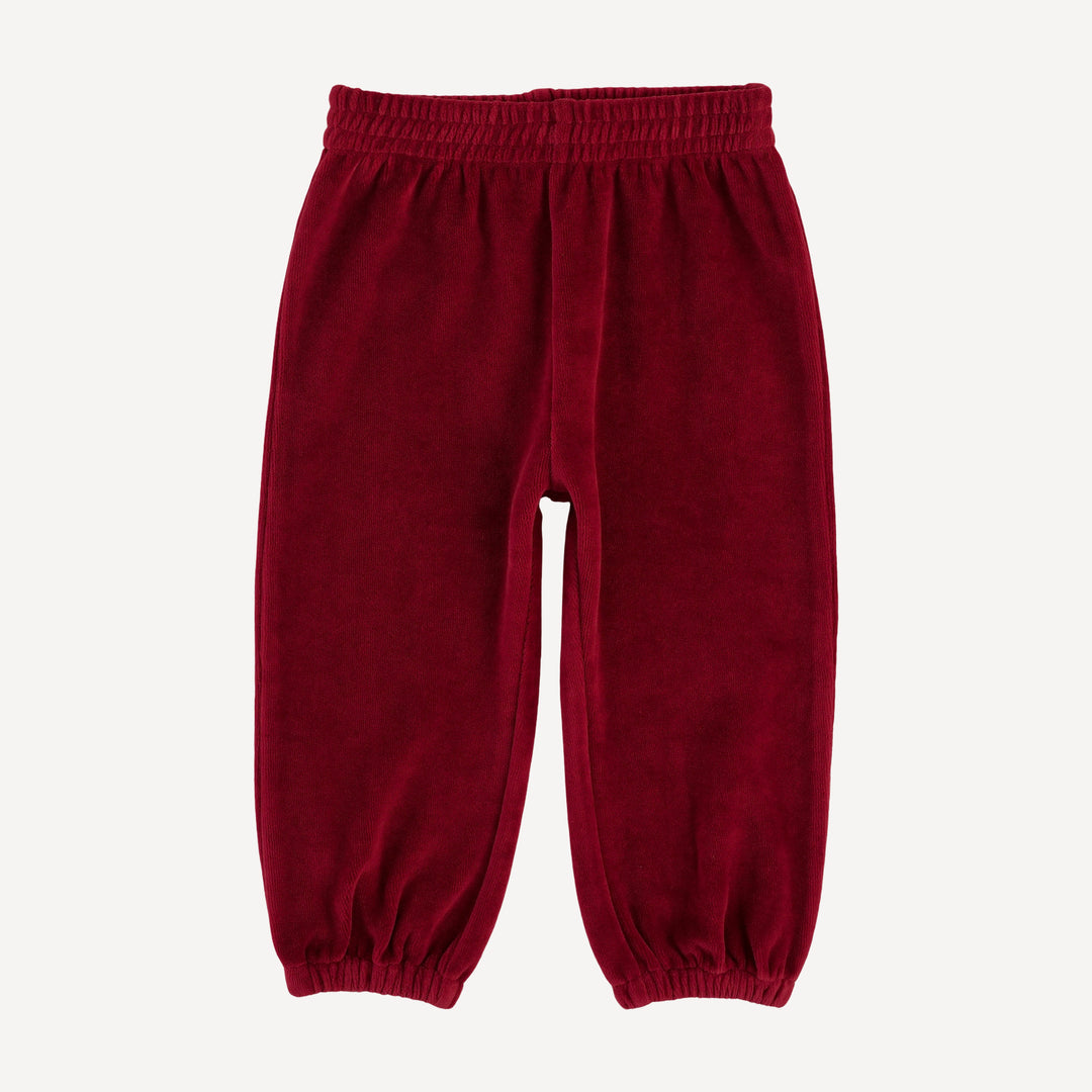 long sleeve kanga bear hoodie + relaxed jogger set | berry basket | organic cotton velour