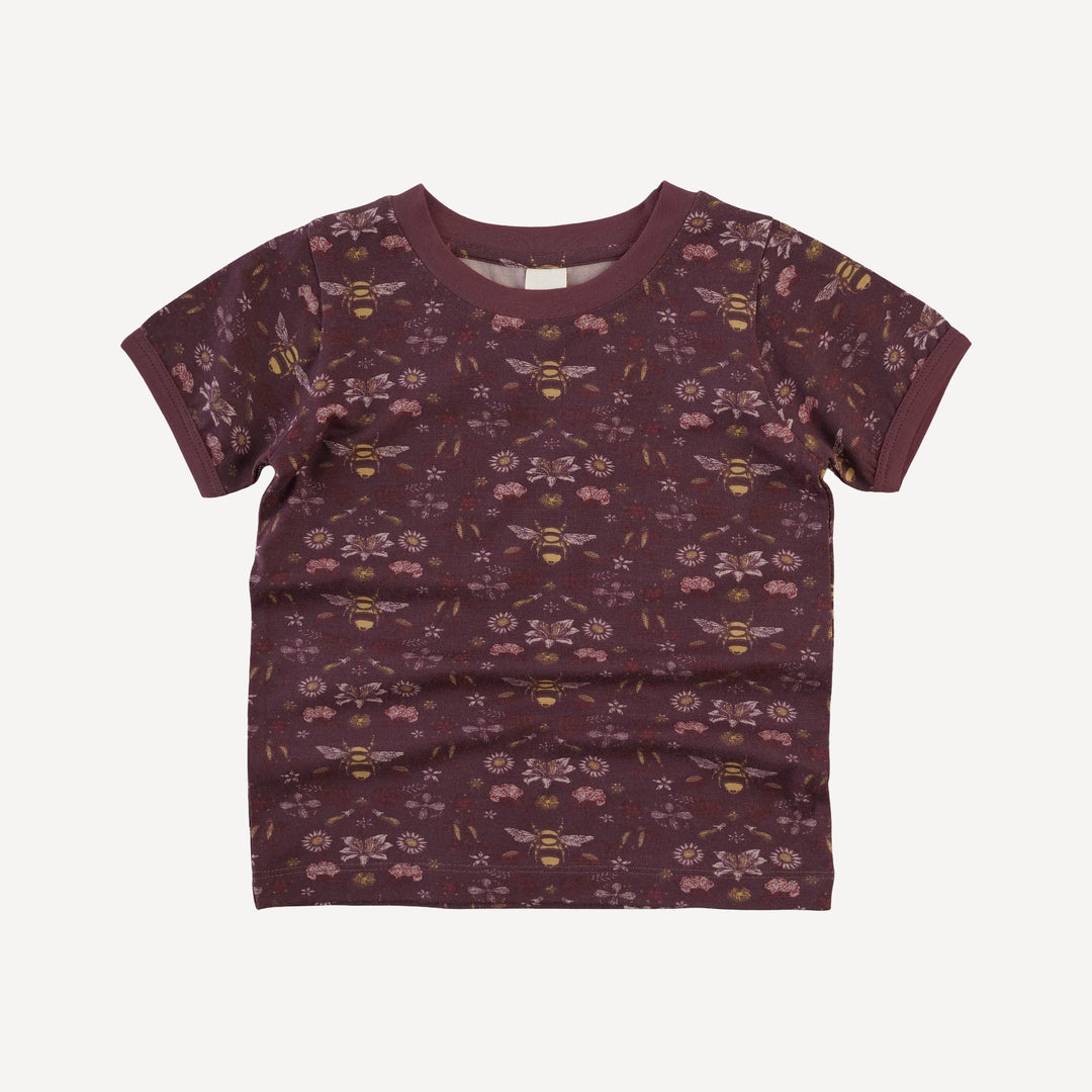 short sleeve ringer tee | mahogany bee | modal