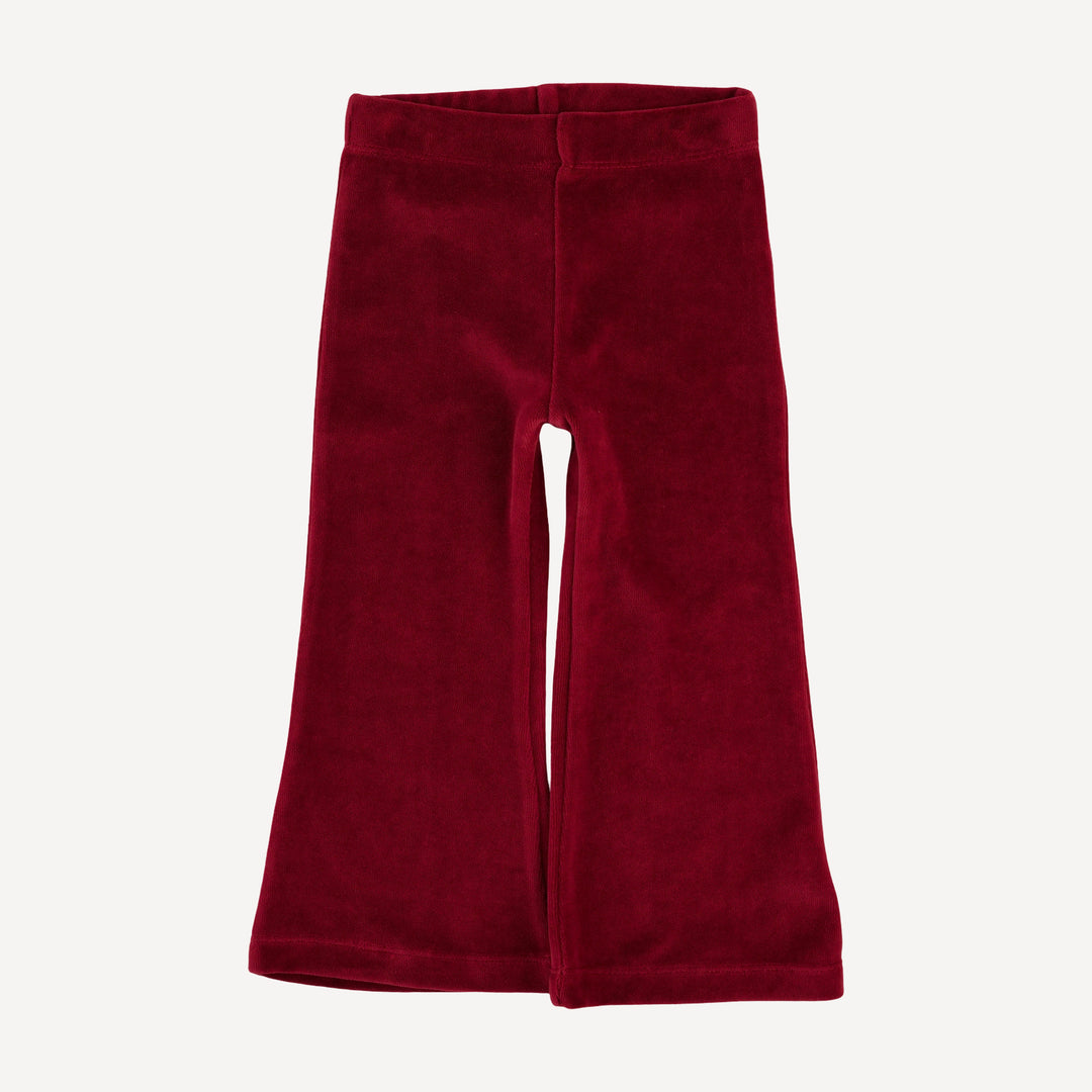 flare leg pant | berry basket | organic cotton velour