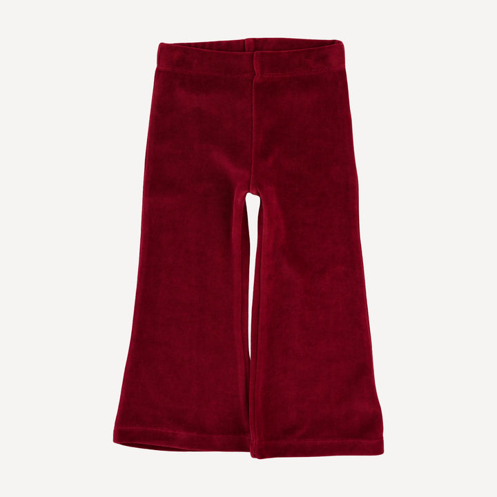 flare leg pant | berry basket | organic cotton velour
