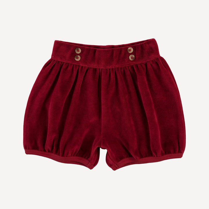 button bubble short | berry basket | organic cotton velour