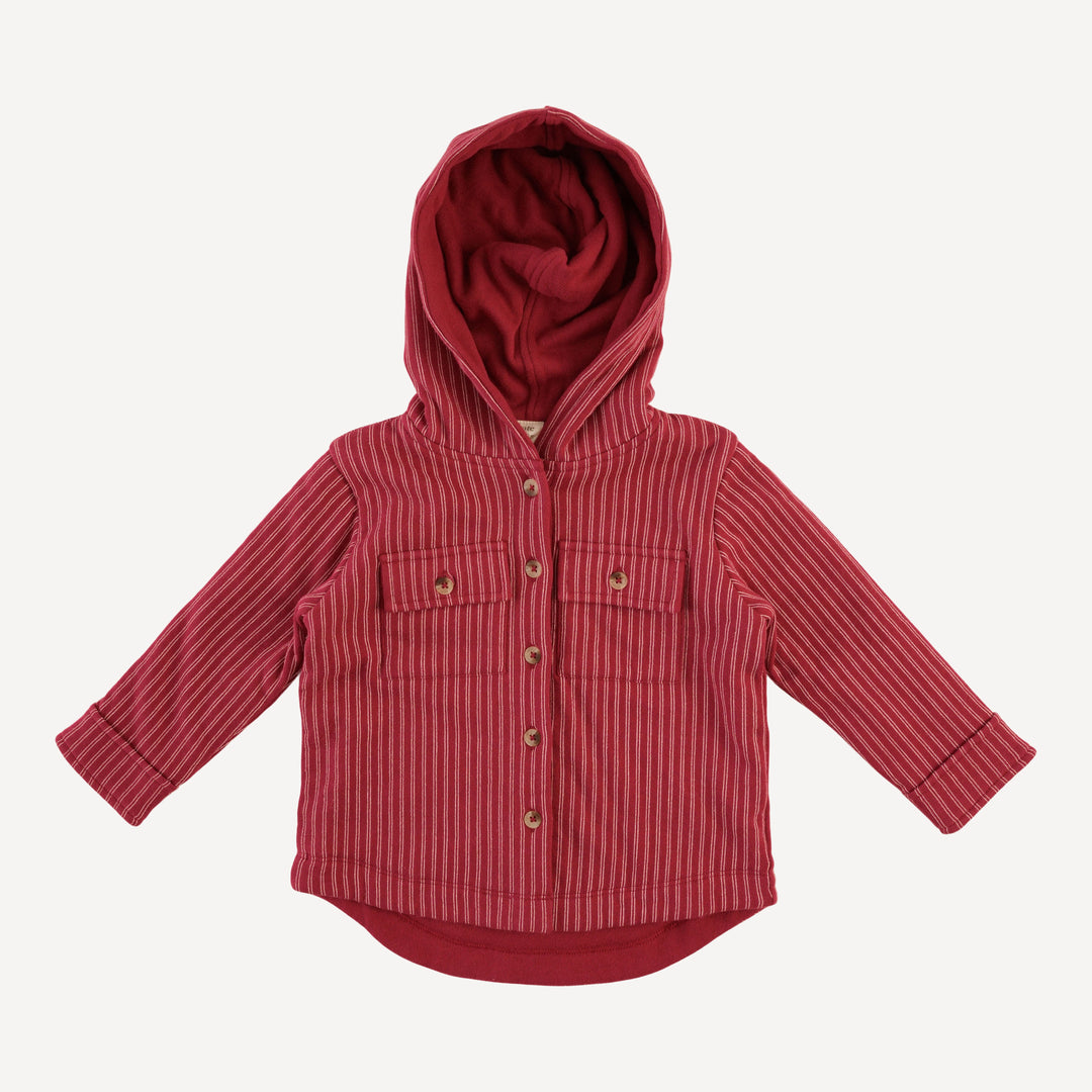 shacket | red pinstripe | loop sweat