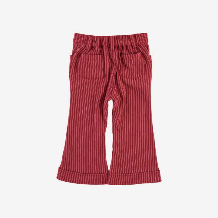 flare pintuck pant | red pinstripe | loop sweat