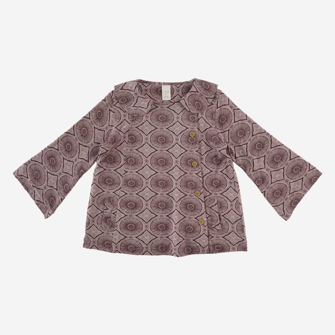 bell sleeve peter pan collar a-line jacket | doe batik | modal