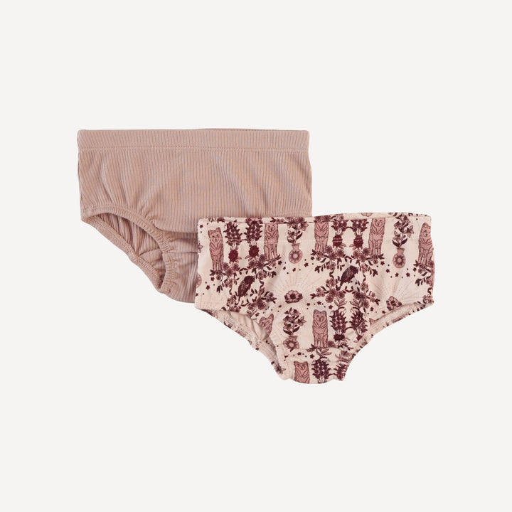 underwear set of 2 | wolf floral | organic cotton interlock