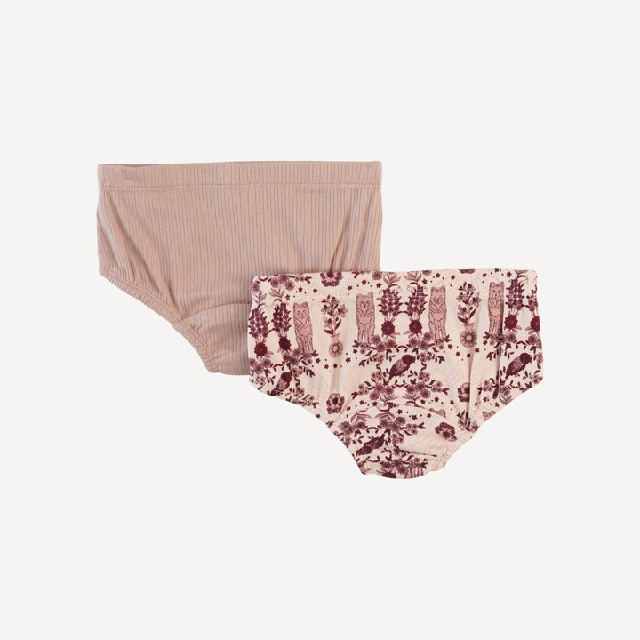 underwear set of 2 | wolf floral | organic cotton interlock
