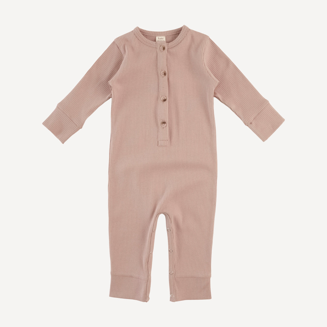 long sleeve sport union suit | cottage rose | organic cotton single rib