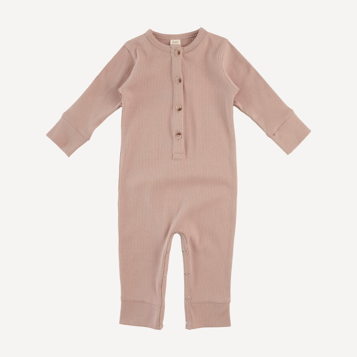 long sleeve sport union suit | cottage rose | organic cotton single rib