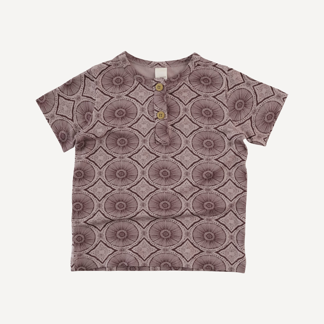 short sleeve basic henley tee | doe batik | modal