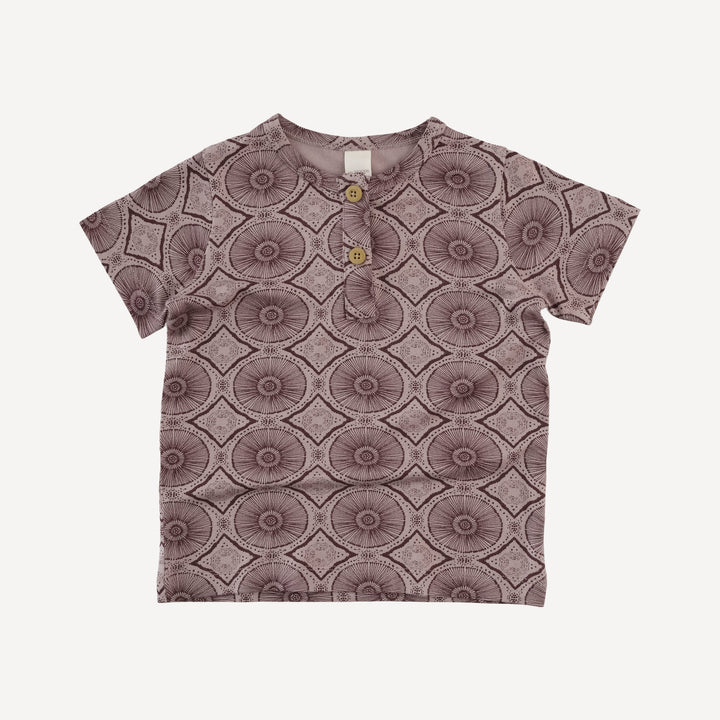 short sleeve basic henley tee | doe batik | modal