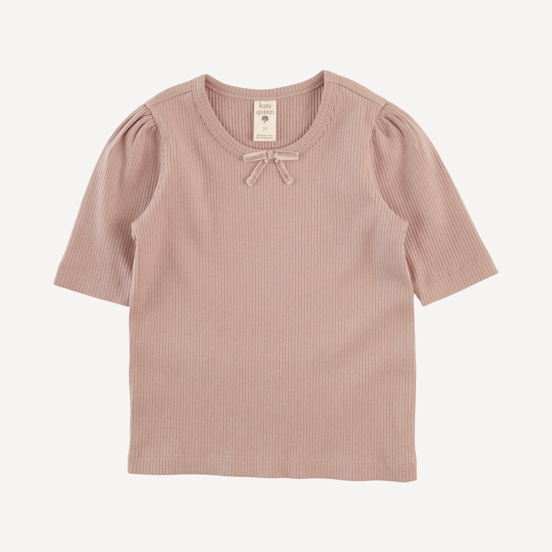 sarah bow top | cottage rose | organic cotton single rib