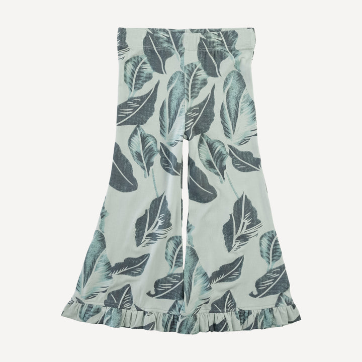 short sleeve cropped ruffle tee + flare set | arctic leaf | modal
