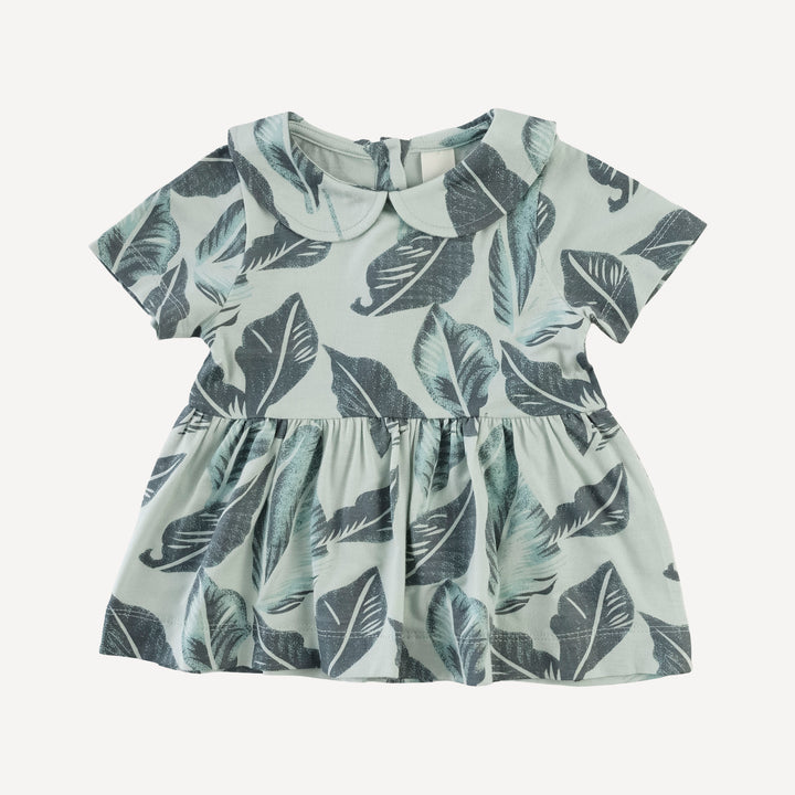short sleeve peter pan skirted top + bubble short set | arctic leaf | modal