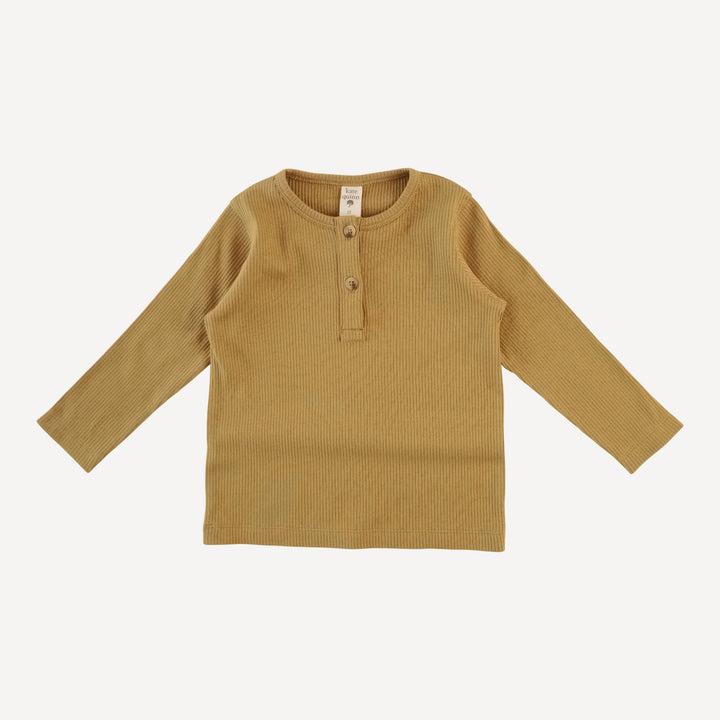 long sleeve basic henley tee | fennel | organic cotton single rib