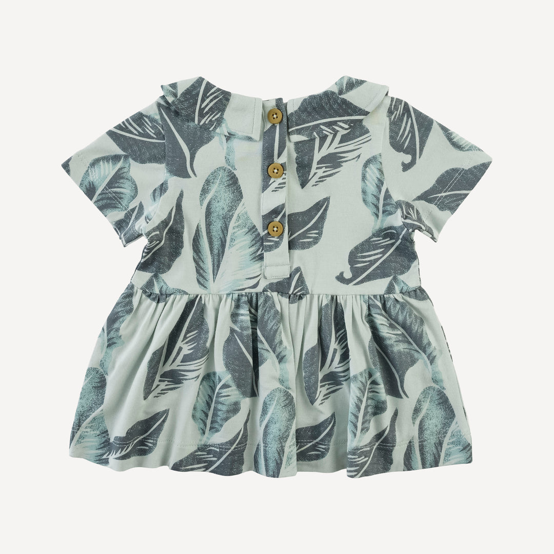 short sleeve peter pan skirted top + bubble short set | arctic leaf | modal