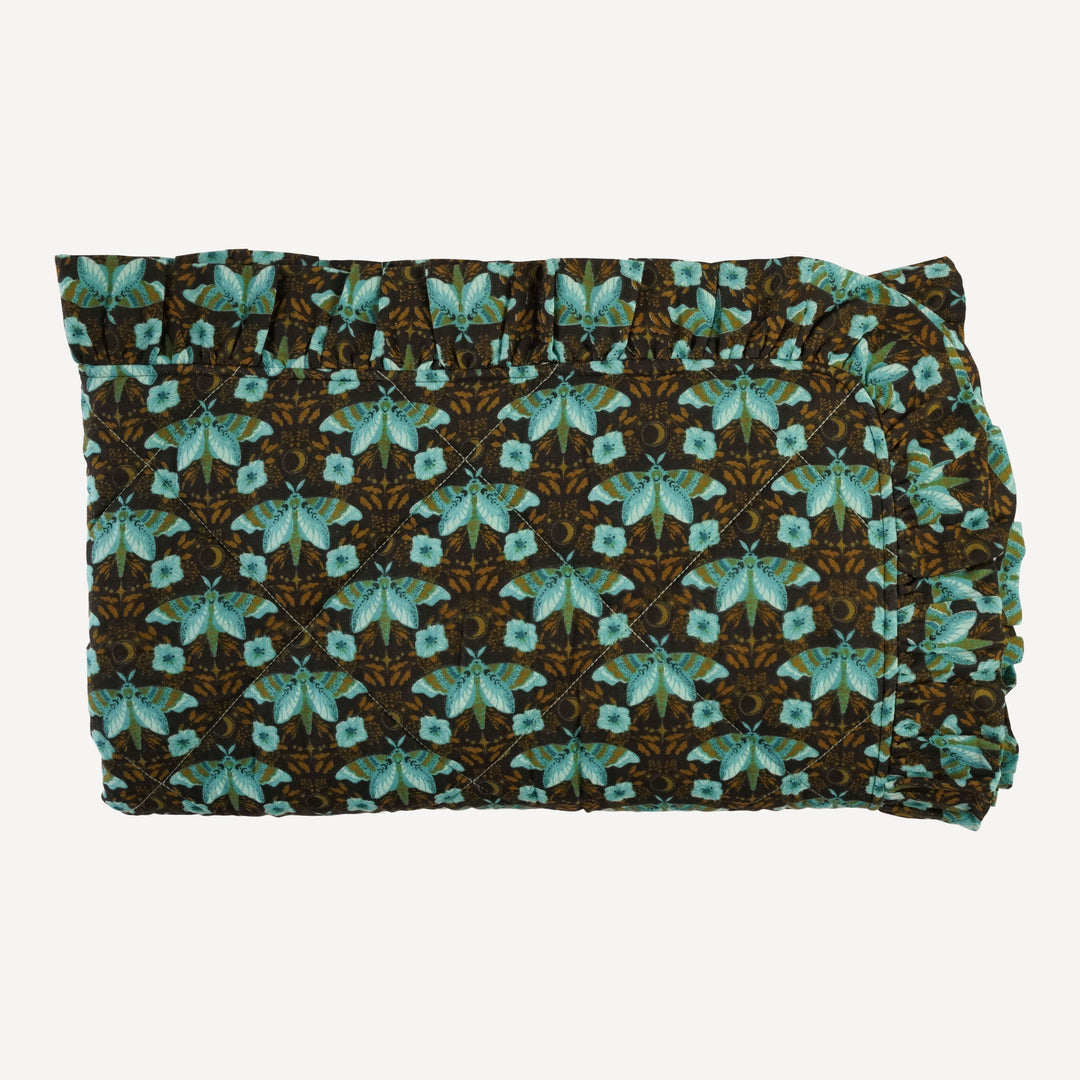 ruffle quilt | aqua butterfly night | organic cotton gauze