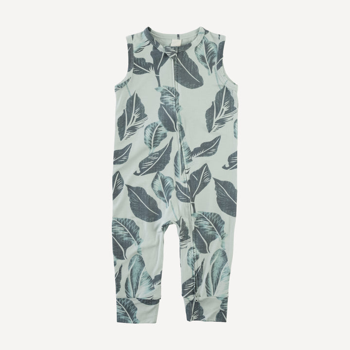 sleeveless zipper jumpsuit | arctic leaf | modal