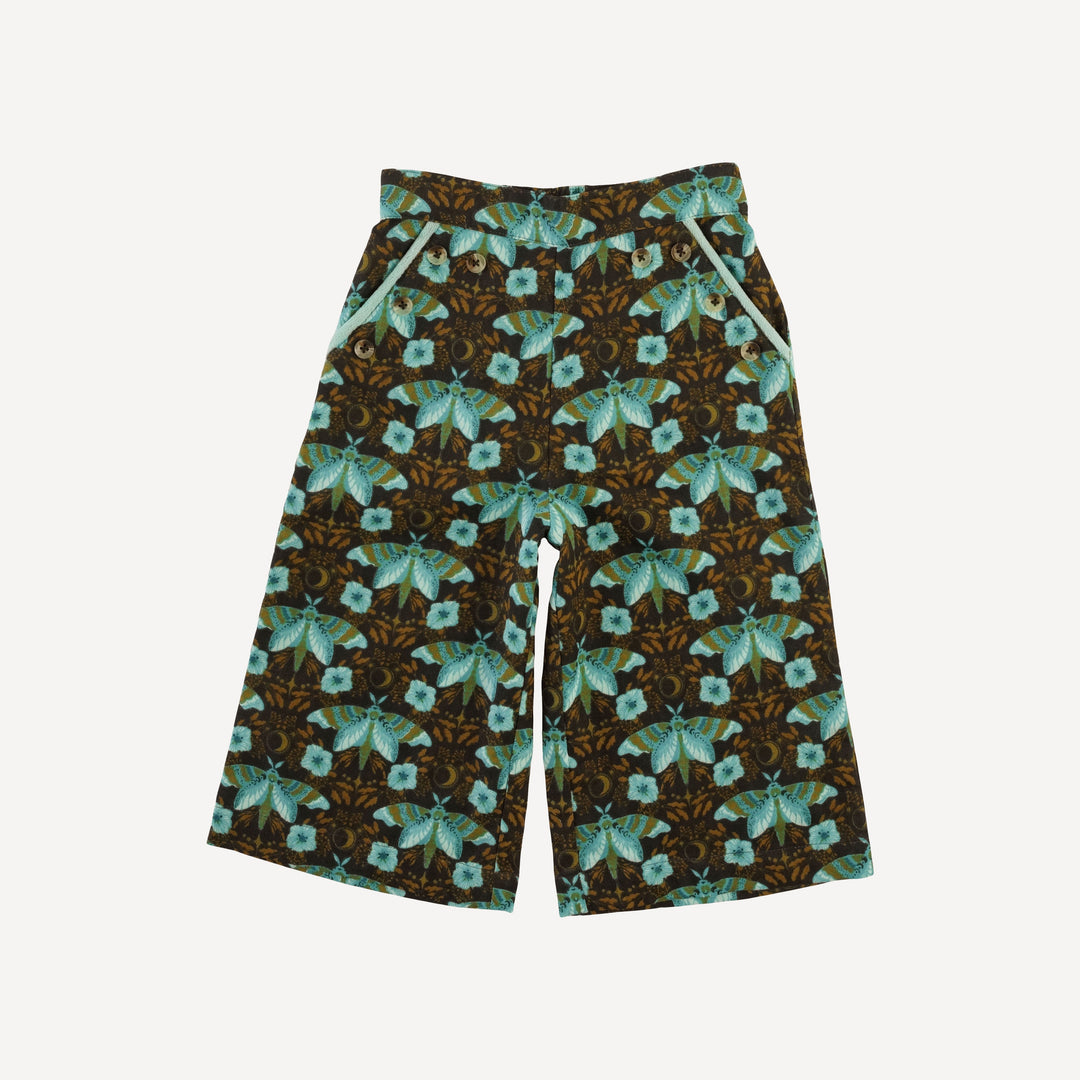 piped sailor pant | aqua butterfly night | organic cotton gauze