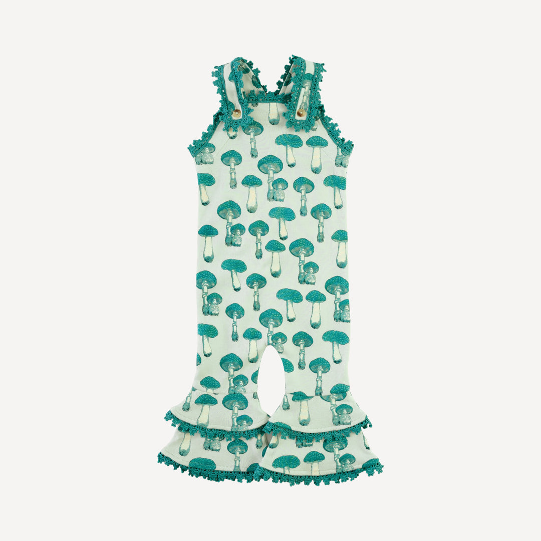 anne lace jumpsuit | aqua fungi | organic cotton interlock
