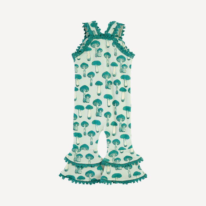 anne lace jumpsuit | aqua fungi | organic cotton interlock