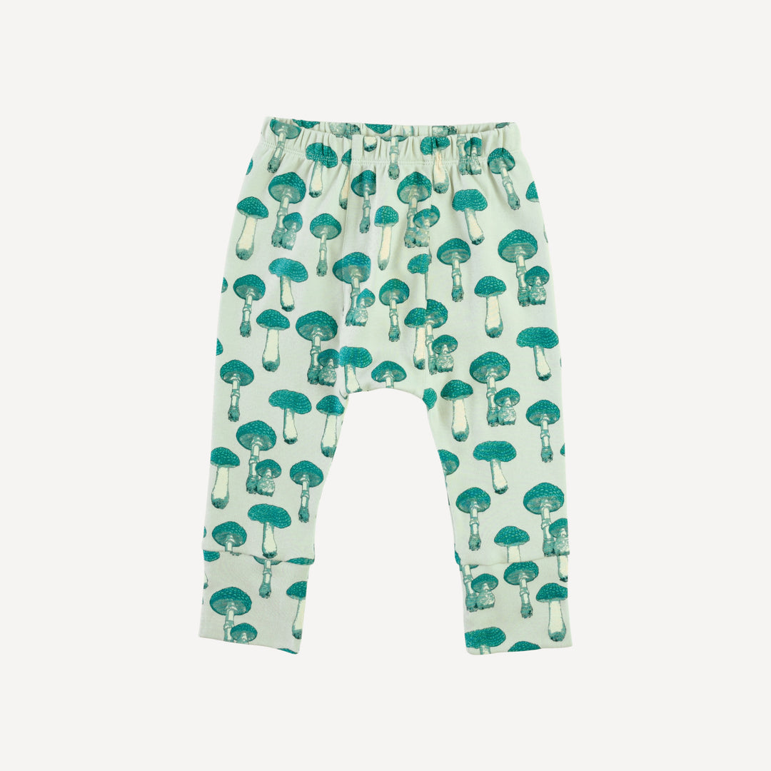 classic panda pant | aqua fungi | organic cotton interlock