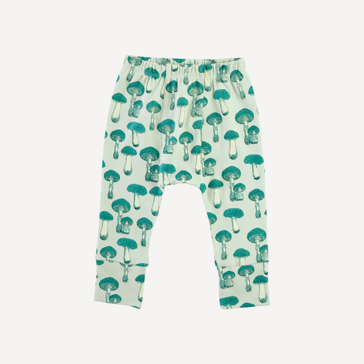 classic panda pant | aqua fungi | organic cotton interlock