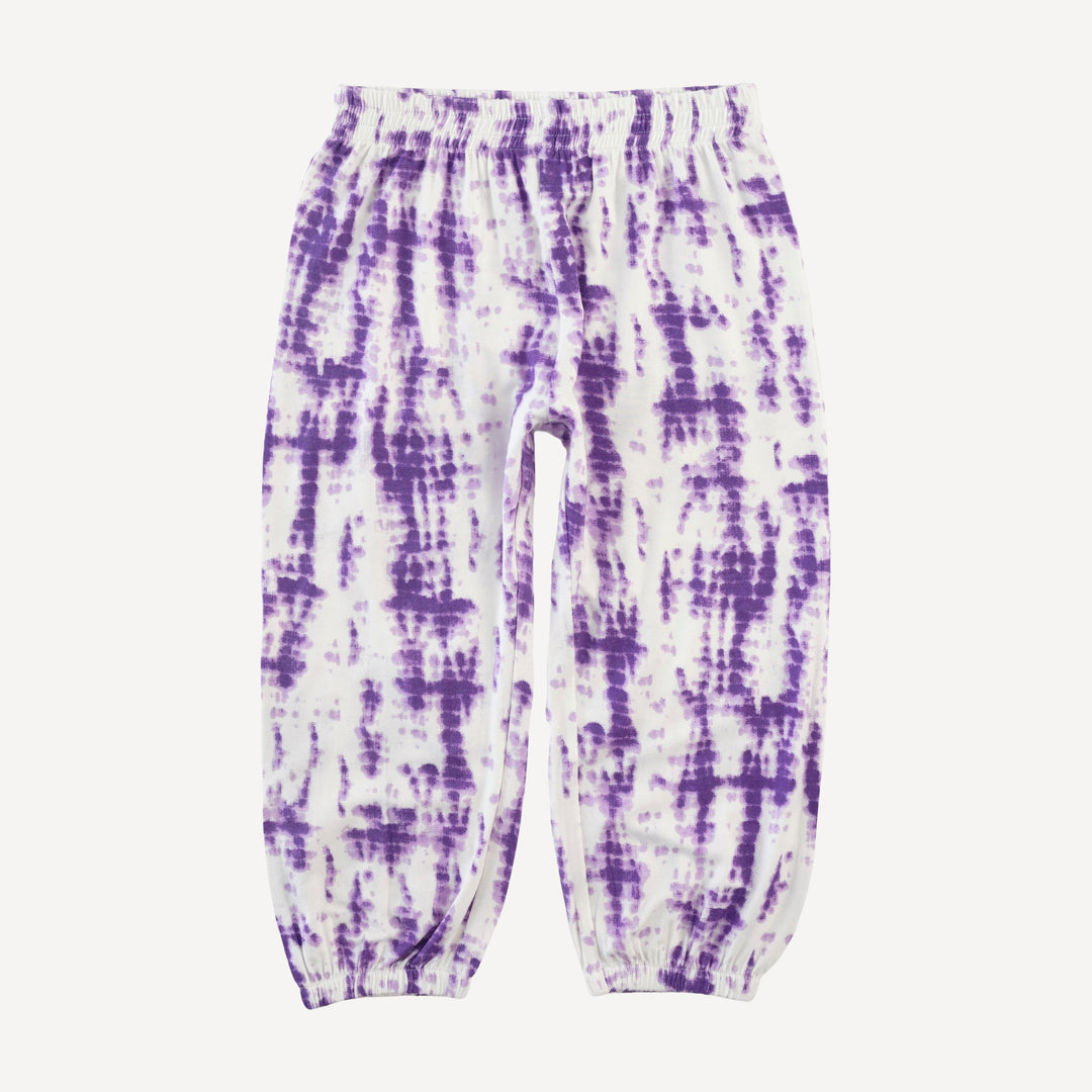 short sleeve relaxed jogger set | lavender shibori | modal