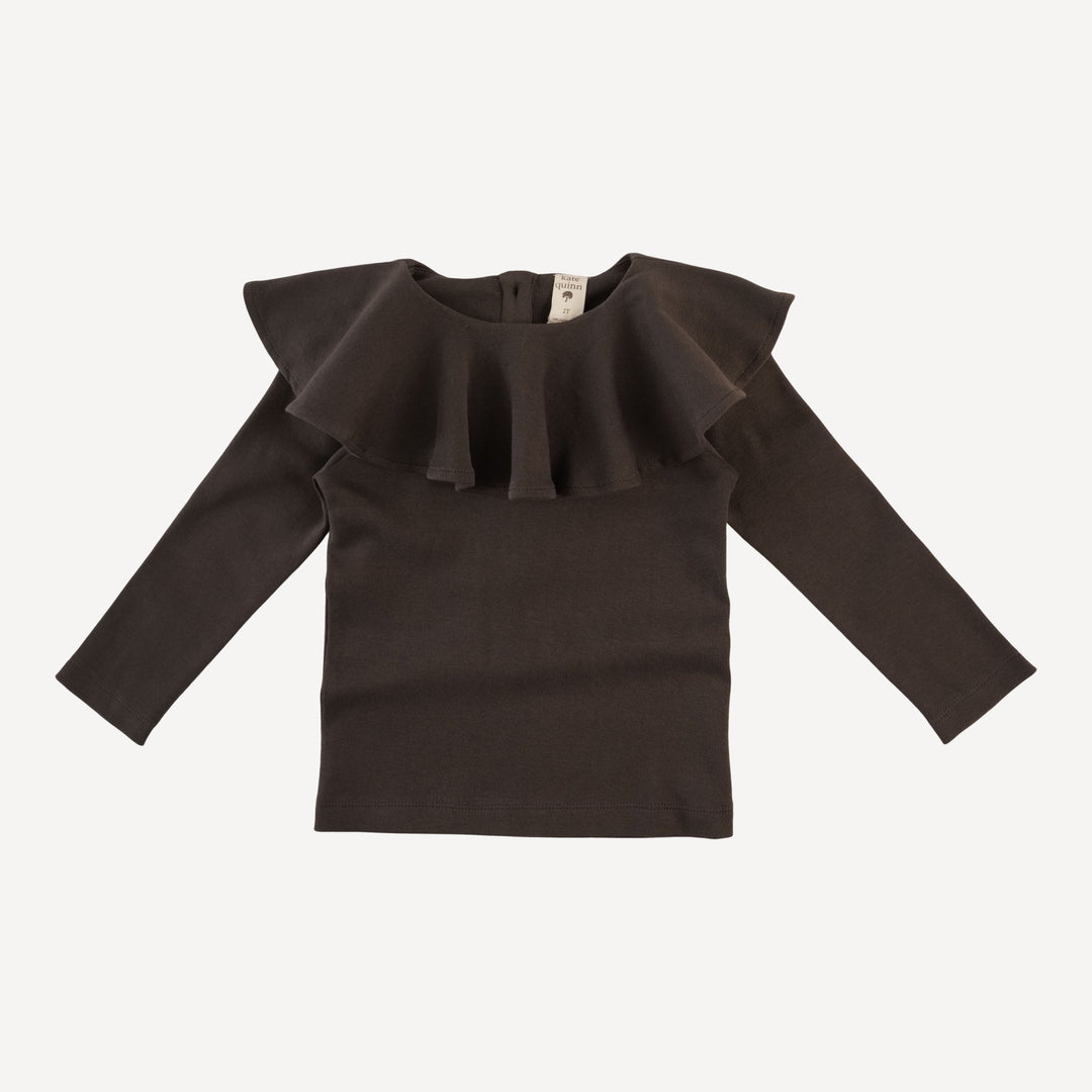 long sleeve circle collar top | beluga | organic cotton interlock