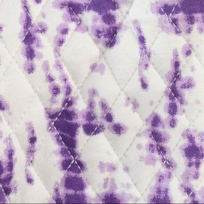 quilted hooded jacket | lavender shibori | modal